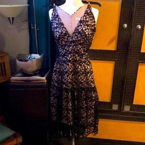 Ladies black lace dress with nude lining from Nordstrom